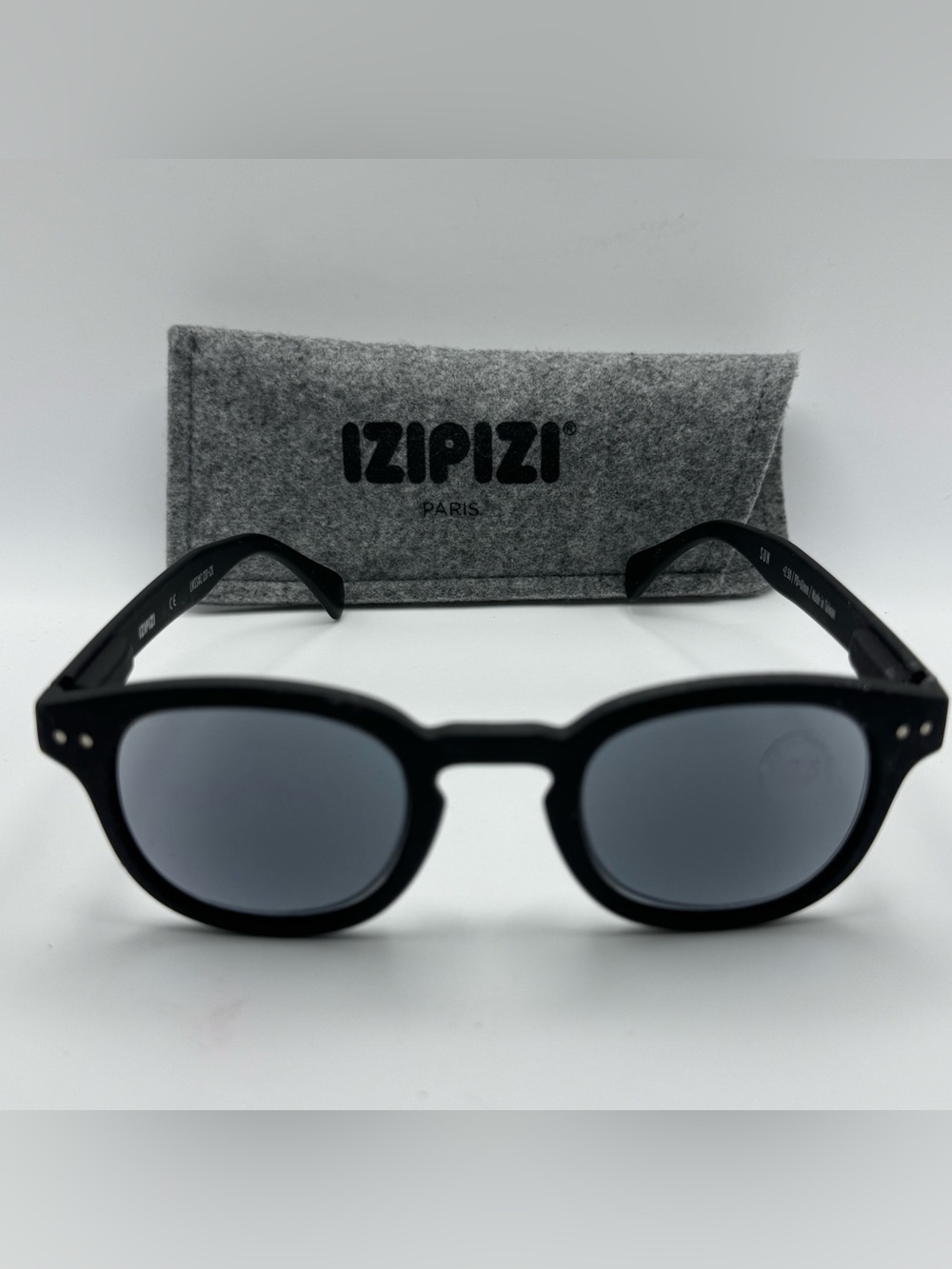 IZIPIZI Paris SUN Reading Sunglasses +2.50 Black Unisex With Felt Case New